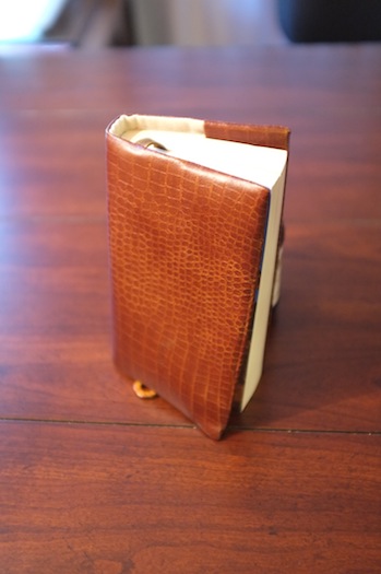 Faux alligator leather book cover